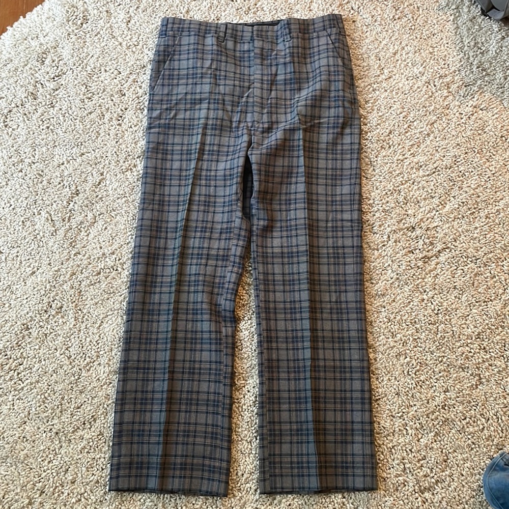 Plaid Mens Dress Pants